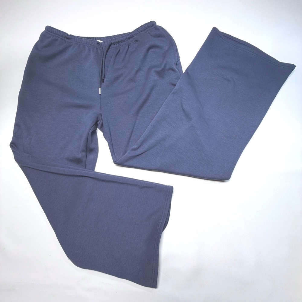 Chrome Riot Wide Leg‎ Lounge Pants XL Blue Stretch Athleisure